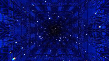 Blue Cybertrail Fantastic Tunnel Background VJ Loop in 4K video