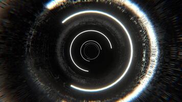 White and Orange Strobe Sci Fi Luminescent Cyber Tunnel Background VJ Loop in 4K video