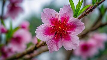 Tree flower bloom with vibrant color image detail photo