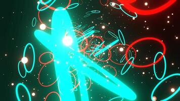 Turquoise and Red Abstract Luminverse Background VJ Loop in 4K video