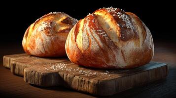 High clarity image of rustic bread in golden tones photo