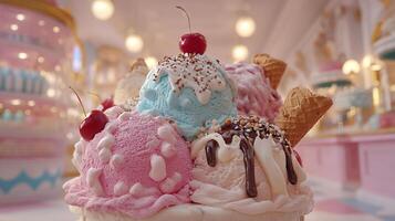 Dessert-photo with smooth creamy color palette photo