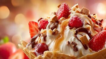 Ice cream photo in sweet soft style lighting