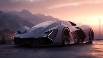Glossy auto body in bright photo