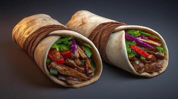 Shawarma photo with savory beef chicken mix