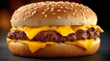High-quality cheeseburger photo with natural light and texture