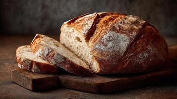 Bread image with rustic setting and warm tones photo