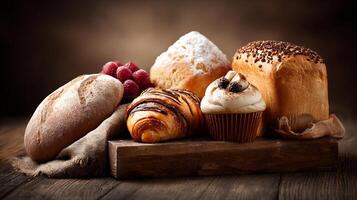Rustic tabletop image of bakery photography photo