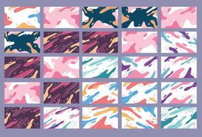 Colorful abstract backgrounds collage vector