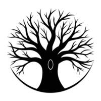 A hollow in a tree art silhouette vector