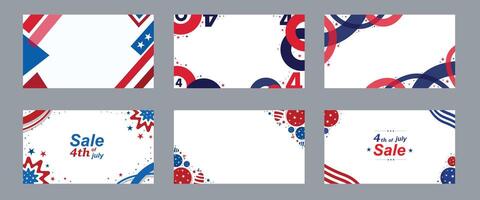 4th July Sale Background Pattern Bundle Set vector