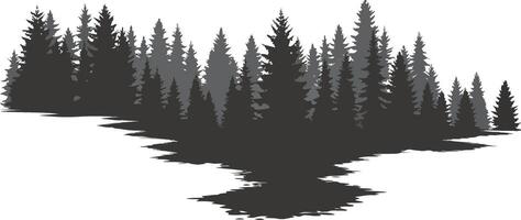 Silhouette of trees in the forest vector