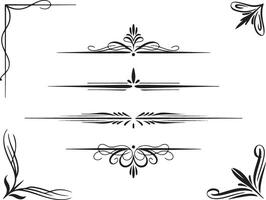 Elegant Ornamental Dividers and Corners Set vector