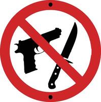 No weapons sign with a knife and gun vector