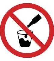 No alcohol sign with a bottle and glass vector