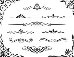 Elegant Vintage Text Dividers and Border Elements vector