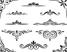 Vintage Ornamental Borders and Dividers Set vector
