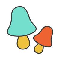 Icon of two mushrooms in blue and red vector