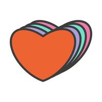 Multicolor heart icon vector