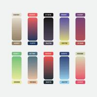 Collection of colorful gradient swatches palette vector