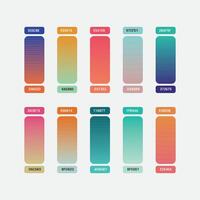 Collection of gradient colorful palette vector