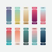 Modern gradient color swatches set vector