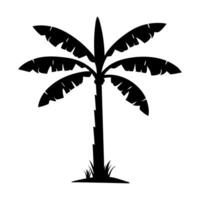 A stylized silhouette of a banana tree vector