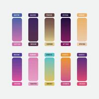 Colors gradient palette set vector