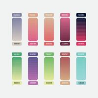 Colorful gradient swatches set for background vector