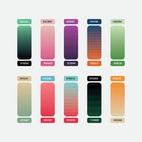 Set of gradients, modern combinations of colors vector