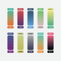 Collection palette of gradient style color swatches vector