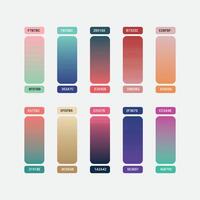 Colorful gradient collection, vibrant gradient swatches set vector