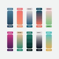 Set of Color Gradient Palette Swatches vector