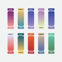 Set of colorful gradient palette for design vector