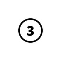 A black and white logo of a number three vector