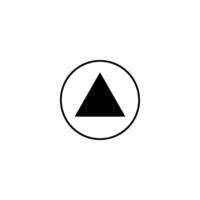A black and white image of a triangle in a circle vector