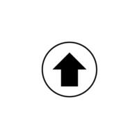Up arrow icon in a circle on a white background vector