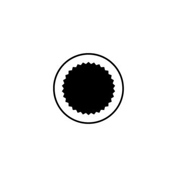 A black and white image of a round object vector
