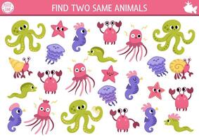 Colorful underwater puzzle game image vector