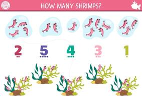 Counting shrimps in a fun puzzle vector