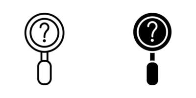 magnifying glass with question mark Icon set Symbol isolated white background. illustration. color editable. vector