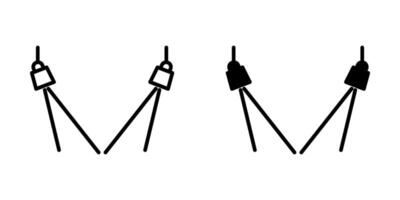 spotlights Icon set Symbol isolated white background. illustration. color editable. vector