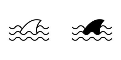 shark fin Icon set Symbol isolated white background. illustration. color editable. vector