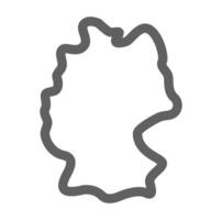 Germany Map in Black with Clean Silhouette Outline vector