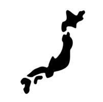 Japan Map in Black with Minimalist Style vector