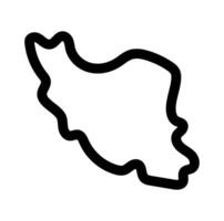 Iran Map with Line Art Detailed Outline Illustration vector