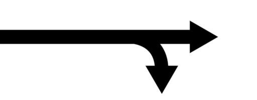Right Turn and Merge Arrow Road Sign vector