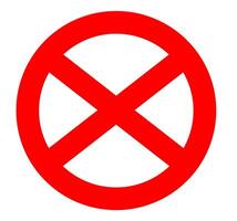 No Entry Crossed Symbol Prohibition Sign with X vector