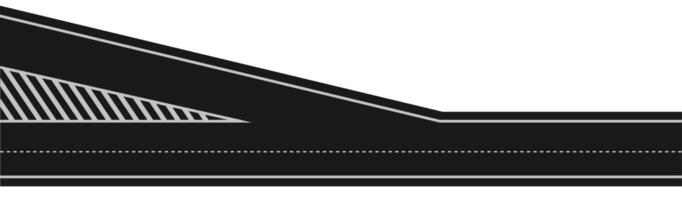 Highway Exit Ramp with Merging Lane vector