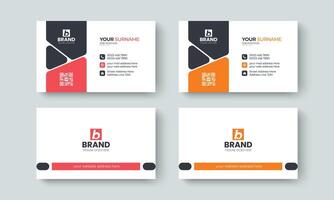 Professional corporate elegant and creative business card design template. Template design for business card, visiting Card, identity card, contact, branding, stationery design template. vector